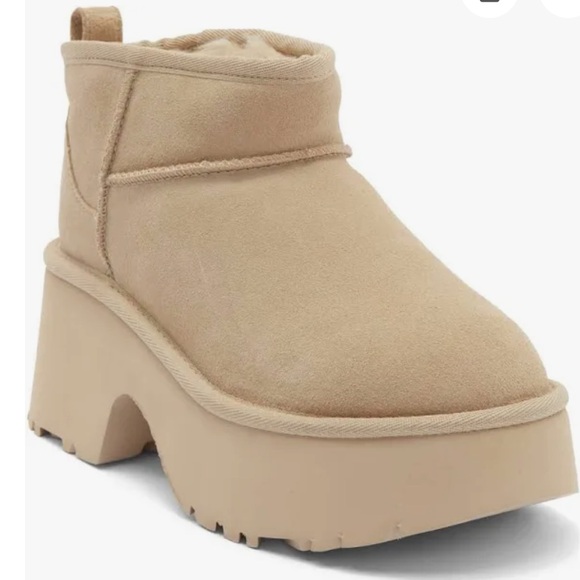 UGG Tan Platform Ankle Boots - Picture 2 of 5